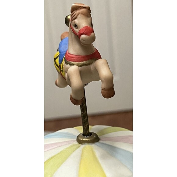 Lefton China Carousel Horse Music Box Hand Painted Vintage 80s Collectible VIDEO - Picture 3 of 8